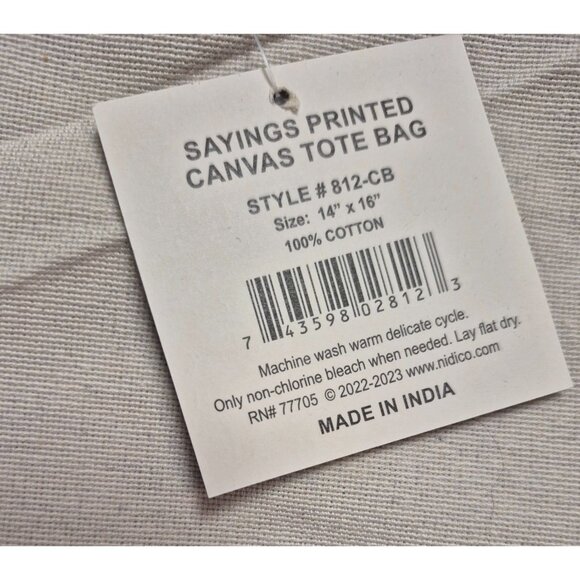 Inspirational Canvas Tote Bag With Quote "With God All Things Are Possible" 14"x - Picture 2 of 4